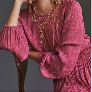 Anthropologie Smocked Mini Dress